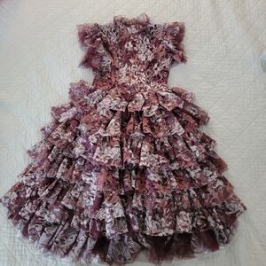 Joyfolie size 10 Anouk Petticoat currant floral dress worn once